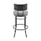 Armen Living Rees Swivel Counter or Bar Stool in Black Finish with Gray Faux Leather 840254333604 - alternate 8